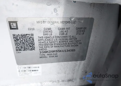 2019 Cadillac Ct6 Premium Luxury from USA, damaged, VIN 1G6KD5RS5KU134385